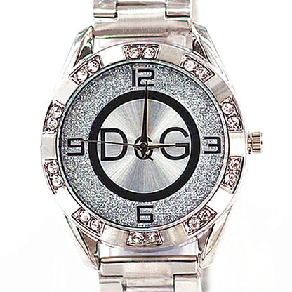 Fashion Luxury Watch DQG Crystal Quartz Female Watch Gold Silver Stainless Steel