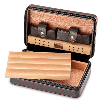 Cedar Wood Cigar Humidor Box Travel Cigar Case Storage 4 Cigars Box Humidor Humidifier For Cigar